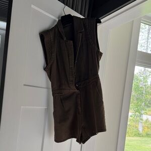 Sleeveless Brown Romper